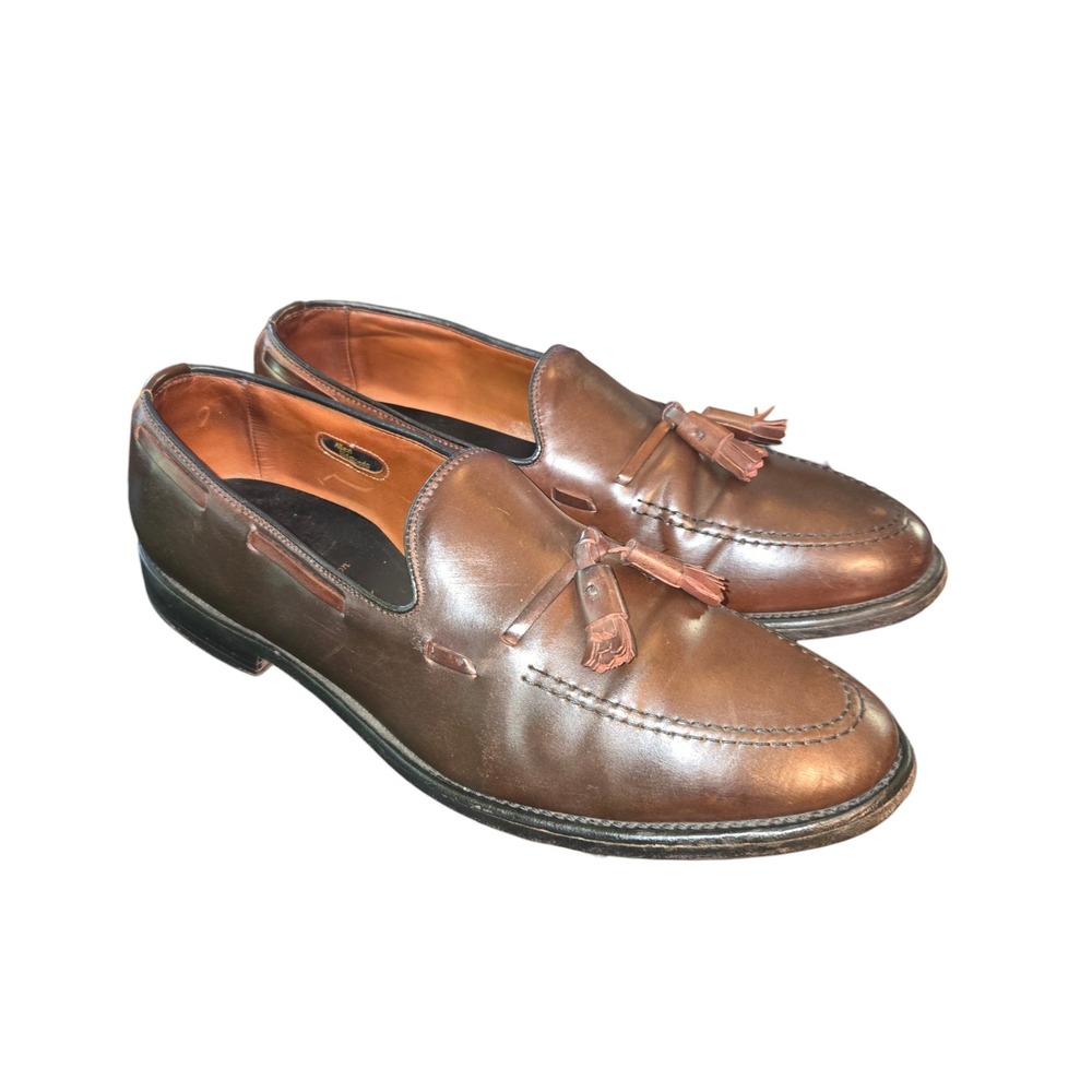 Allen Edmonds Grayson 8287 Shell Cordovan Tassel Loafers Men's 9.5D Brown Patina